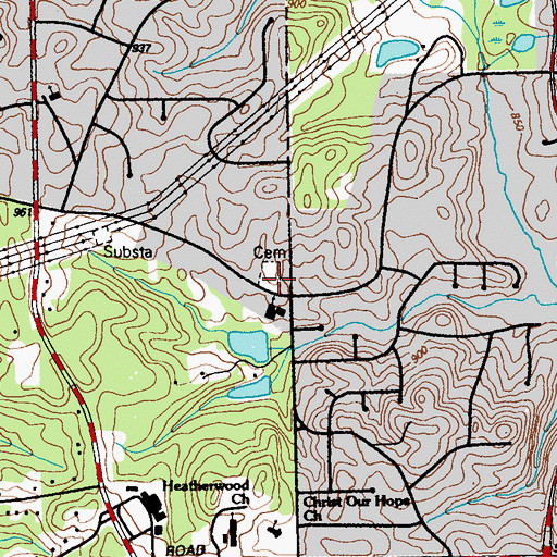 Topographic Map of Bethsaida Cemetery, GA
