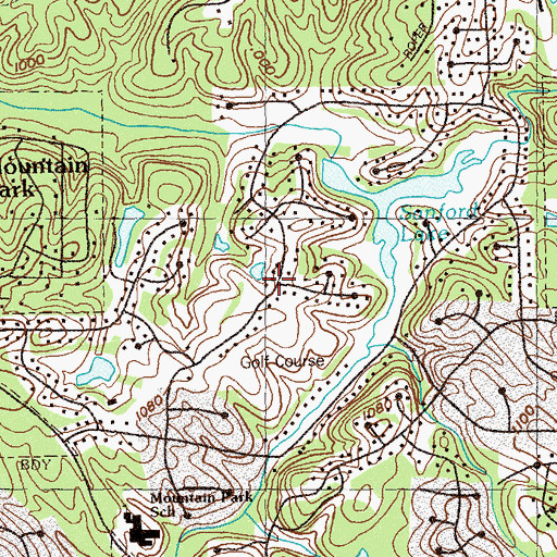 Topographic Map of Brookfield West, GA