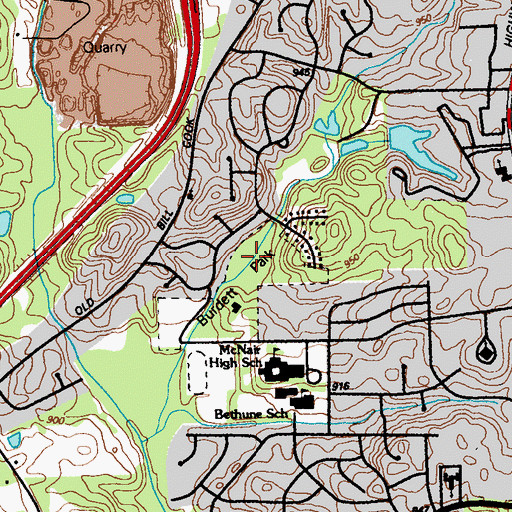 Topographic Map of Burdett Park, GA