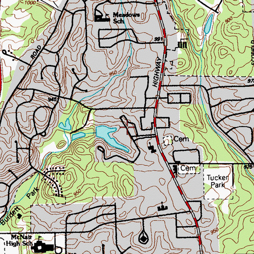 Topographic Map of Camelot Club, GA