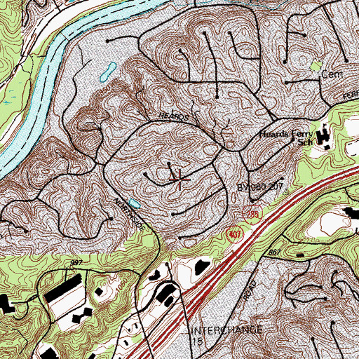 Topographic Map of Cameron Glen, GA
