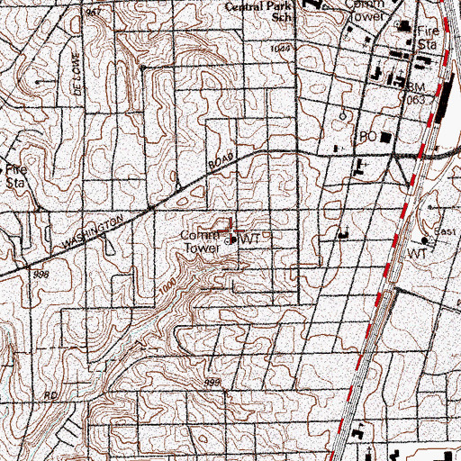 Topographic Map of Center Park, GA