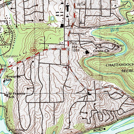 Topographic Map of Church of God, GA