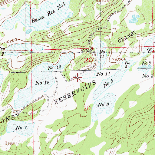 Topographic Map of Granby Reservoir Number 11, CO