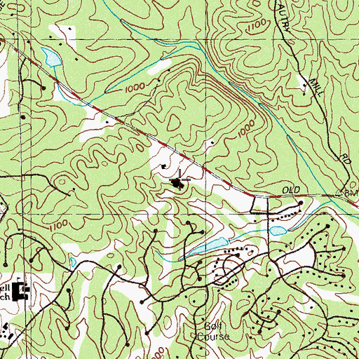 Topographic Map of Country Club of the South, GA