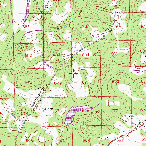 Topographic Map of Country Ridge, GA