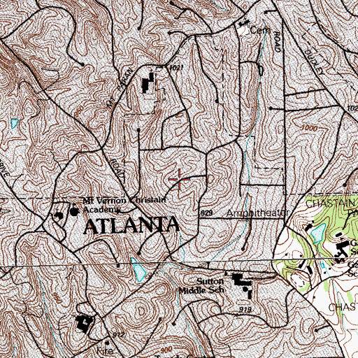 Topographic Map of East Conway Hill, GA