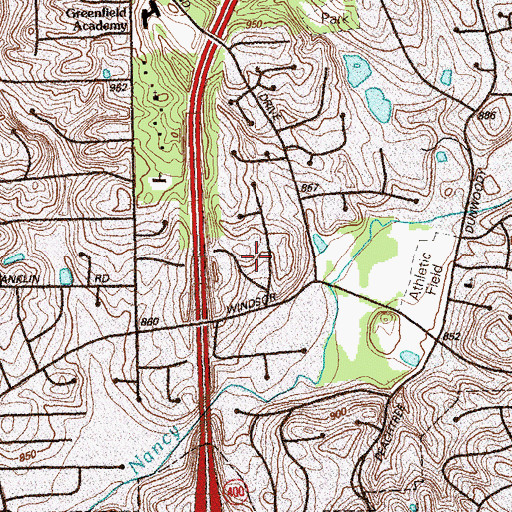 Topographic Map of Elton Estates, GA