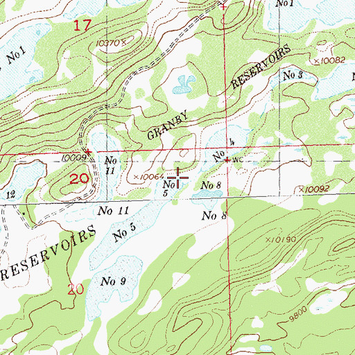 Topographic Map of Granby Reservoir Number 5, CO