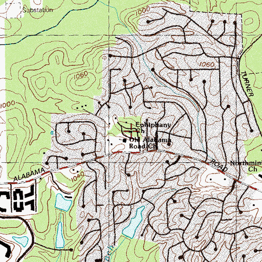 Topographic Map of Ephiphany Byzantine Catholic Church, GA