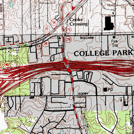 Topographic Map of Exit 16, GA