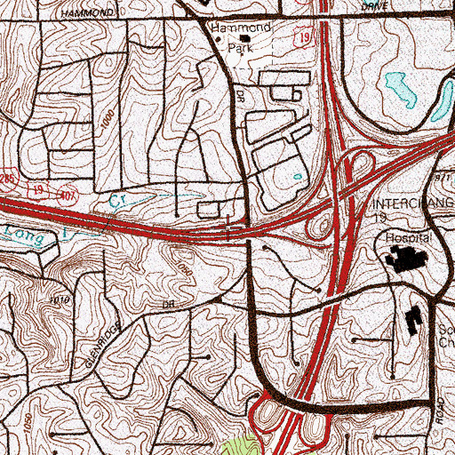 Topographic Map of Exit 18, GA