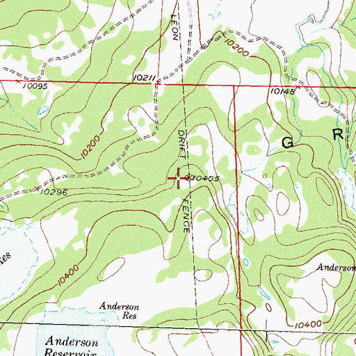 Topographic Map of Big Creek Leon Drift Fence, CO