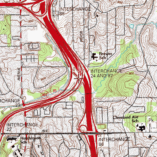 Topographic Map of Exit 24, GA