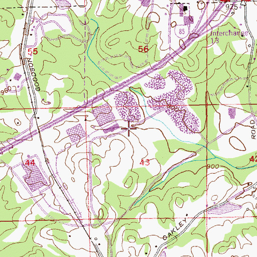 Topographic Map of Fairburn Industrial Park, GA