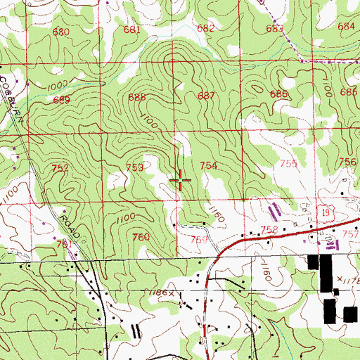 Topographic Map of Five Acres Estates, GA