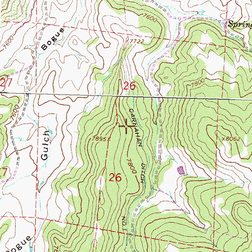 Topographic Map of Carnahan Ditch Number 1, CO