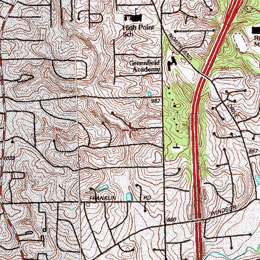 Topographic Map of Forestdale Estates, GA