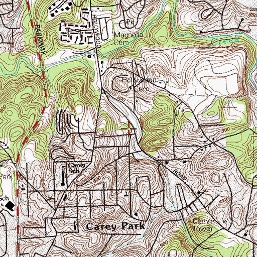 Topographic Map of Fulton County, GA