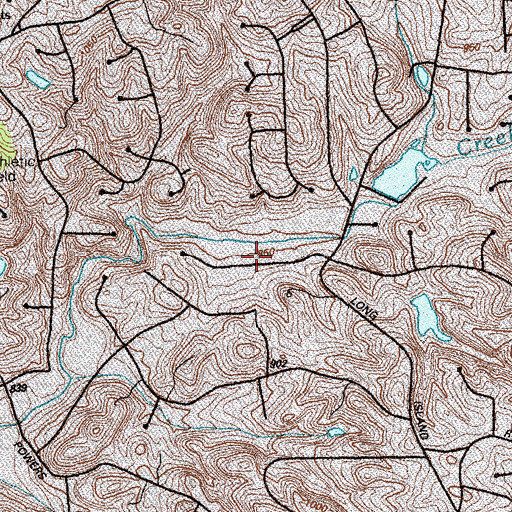 Topographic Map of Glencastle Estates, GA