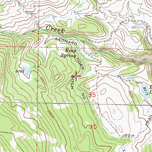 Topographic Map of Leonard Horn Ditch Number 1, CO