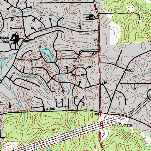 Topographic Map of Hallie Hills, GA