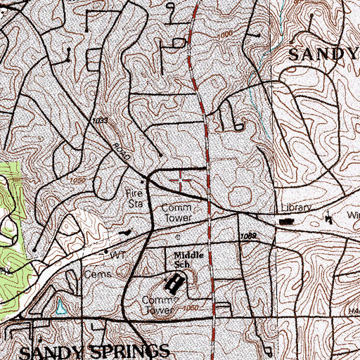 Topographic Map of Hammond Square Shopping Center, GA