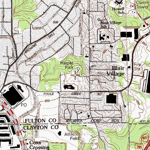 Topographic Map of Harper Park, GA