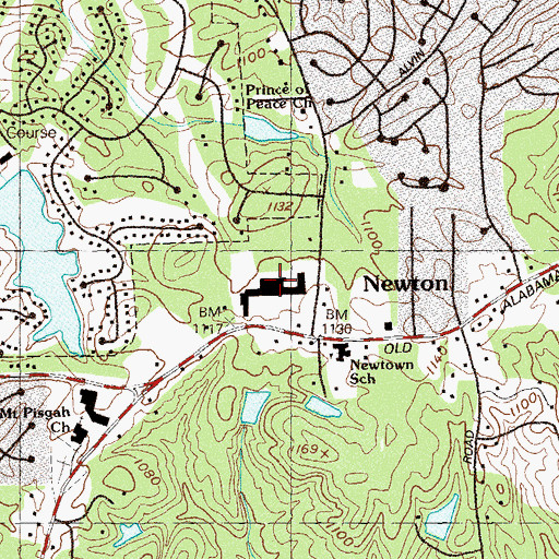 Topographic Map of Haynes Market Shopping Center, GA