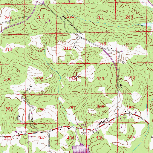 Topographic Map of Henderson Heights, GA