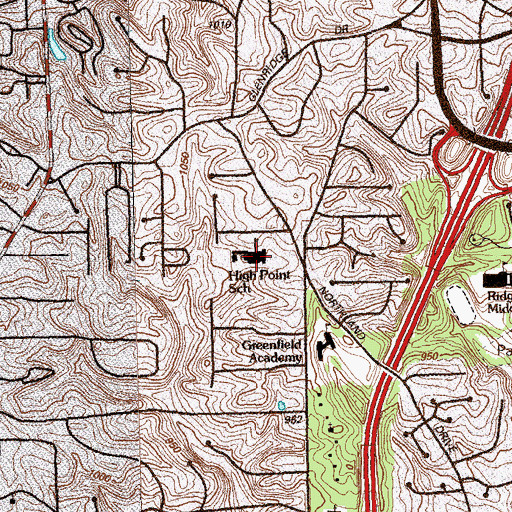 Topographic Map of High Point Elementary School, GA