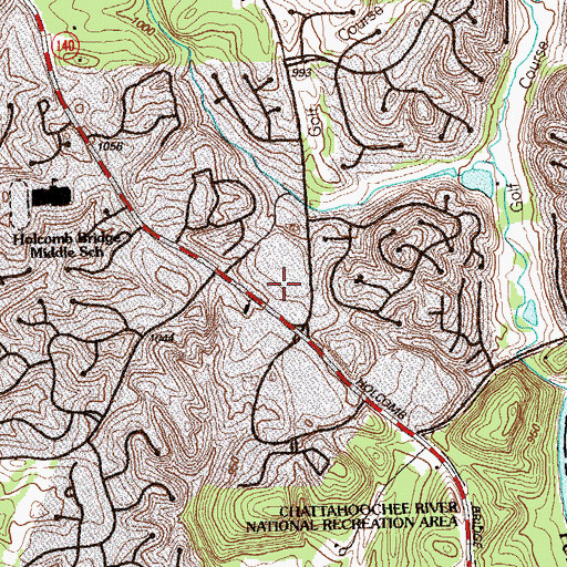 Topographic Map of Holcomb Corners Shopping Center, GA