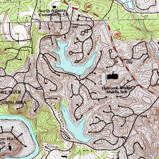 Topographic Map of Horseshoe Bend, GA