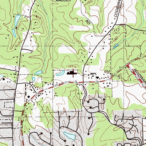 Topographic Map of Ingles Shopping Center, GA