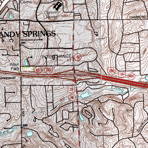 Topographic Map of Interchange 17, GA