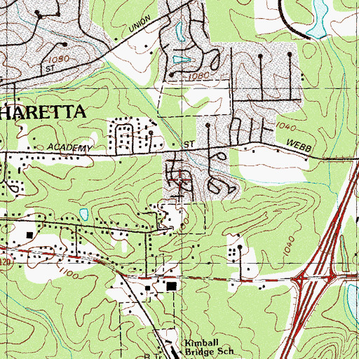 Topographic Map of Jamestowne, GA