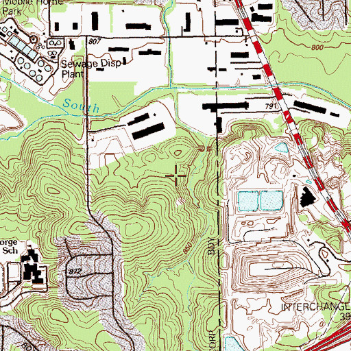 Topographic Map of Lake Charlotte Nature Preserve, GA