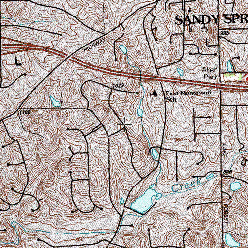 Topographic Map of Lake Island Estates, GA