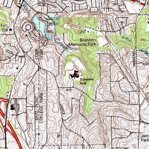 Topographic Map of Harriet Tubman Elementary School, GA
