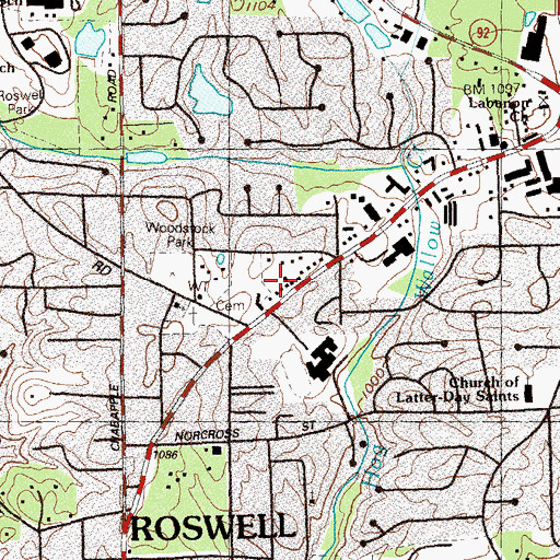 Topographic Map of Midtown Plaza Shopping Center, GA