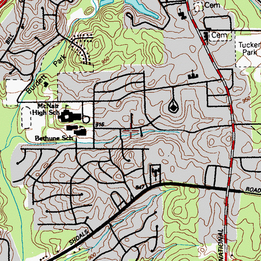 Topographic Map of Monterey, GA