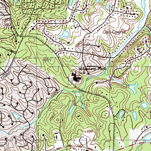 Topographic Map of Mountain Park Elementary School, GA