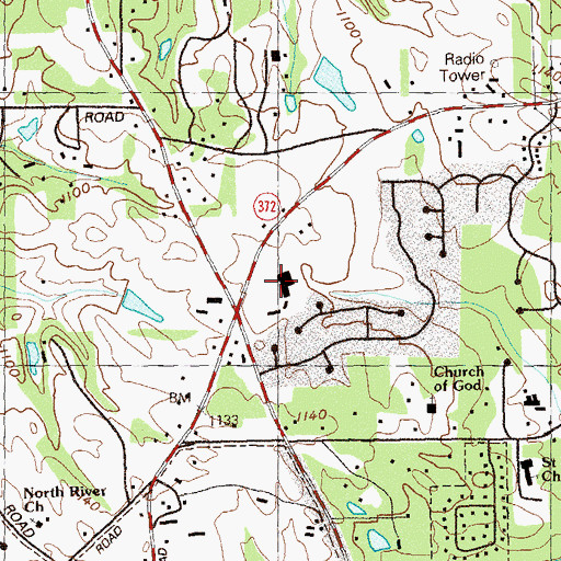 Topographic Map of North Farm Market Place Shopping Center, GA