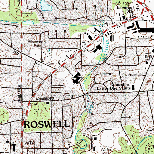 Topographic Map of North Fulton Alternative Center, GA