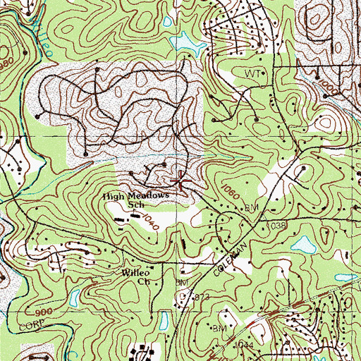 Topographic Map of North Point, GA