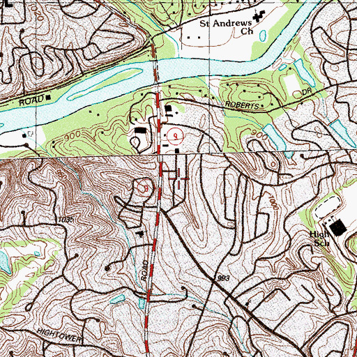 Topographic Map of North River Village Shopping Center, GA