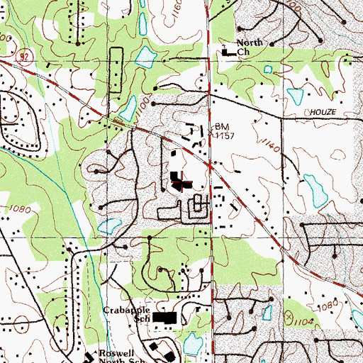Topographic Map of Northbrook Shopping Center, GA