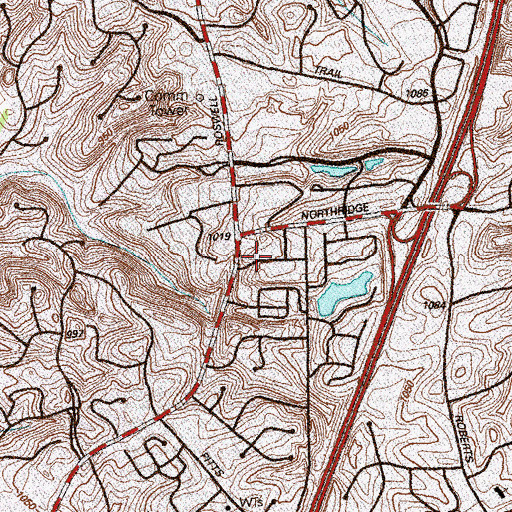 Topographic Map of Northridge Shopping Center, GA