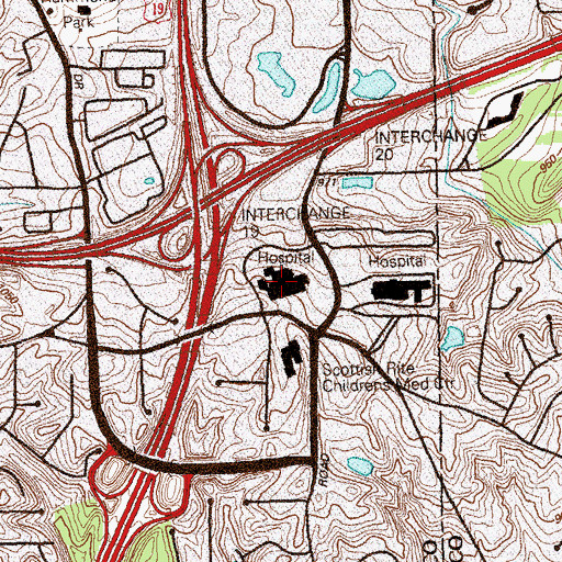 Topographic Map of Northside Hospital, GA