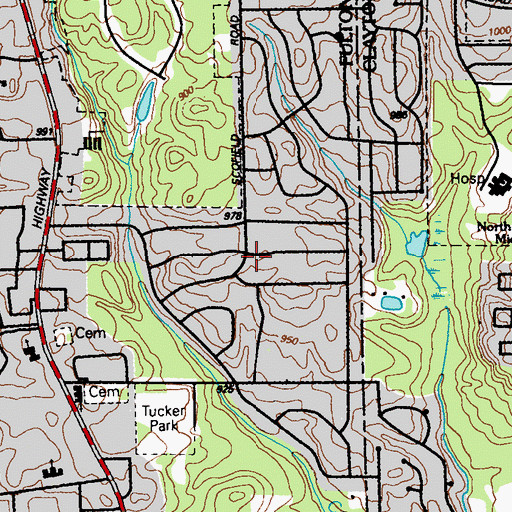 Topographic Map of Old National East, GA
